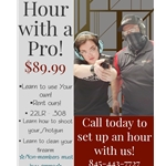 1 Hour one on one With an Instructor
Your Guns or Ours
Learn to safety check, Load, Shoot, take down & Clean Your Firearms!
You can purchase this online!
please call after purchase, to book your time slot!
845-443-7727
Handguns, Rifles or Shotguns.
