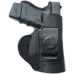 Designed to be worn inside the waistband, the Tagua Super Soft is a great way to comfortably and securely carry and conceal a handgun. The holster is constructed from reinforced premium saddle leather and is designed to retain its shape when the handgun is drawn. A full combat grip insures a smooth and easy draw, and a strong clip secures the holster to the waistband and belt.

NOTE: holster images are representative of the holster model only. Refer to the item description for correct gun fitment, hand, color and finish.

Specifications and Features:
Tagua Gun Leather SOFT-1010
Reinforced premium saddle leather construction
Clip on design
Open muzzle
Right hand
Black